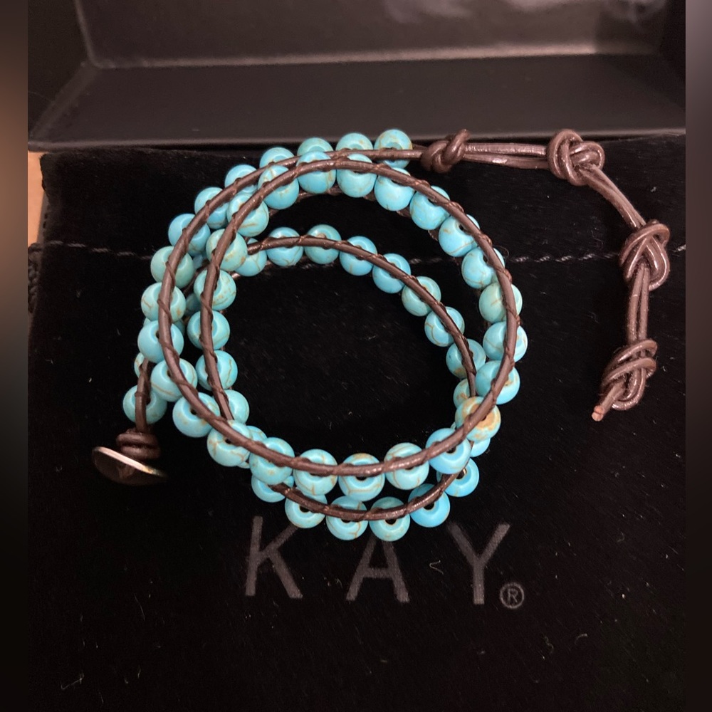 New KAY Jewelers wrapped around Turquoise Bracelet. 16in long.